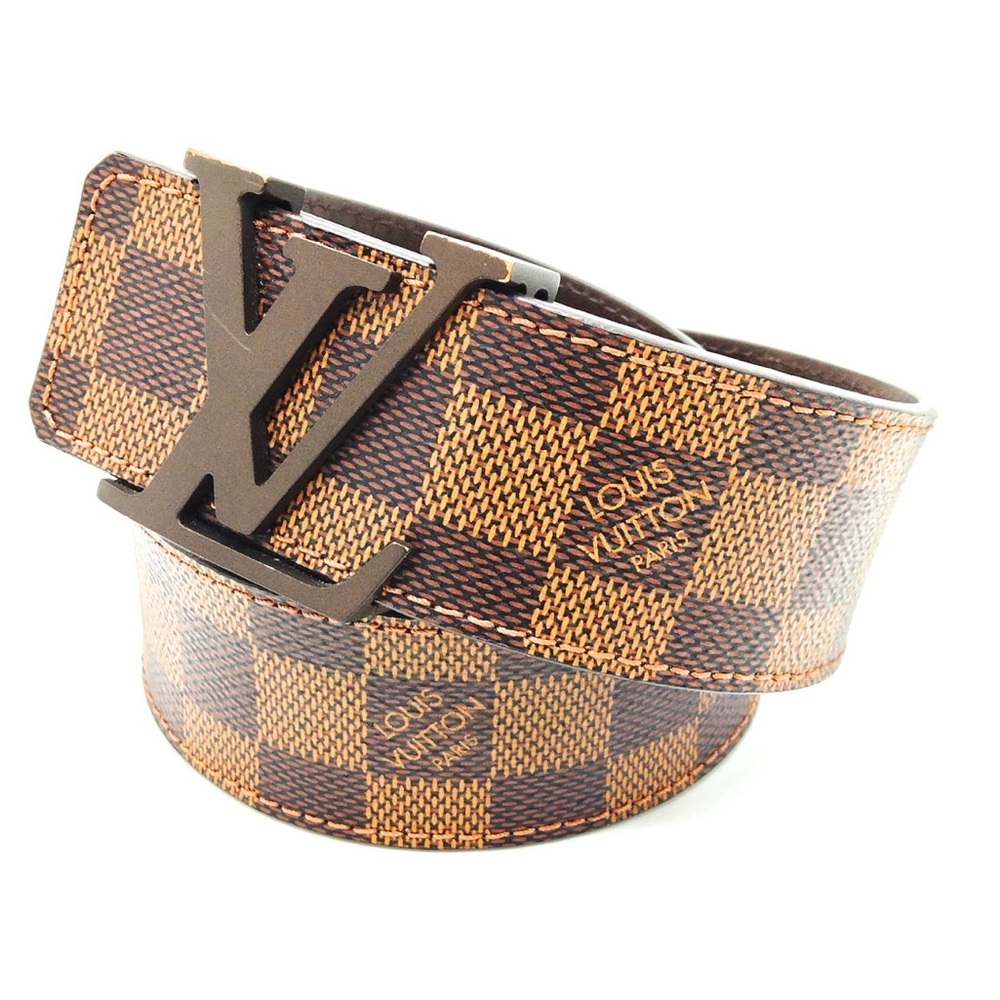 Auth Louis Vuitton Damier Ebene Men Belt